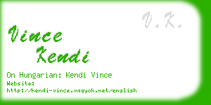 vince kendi business card